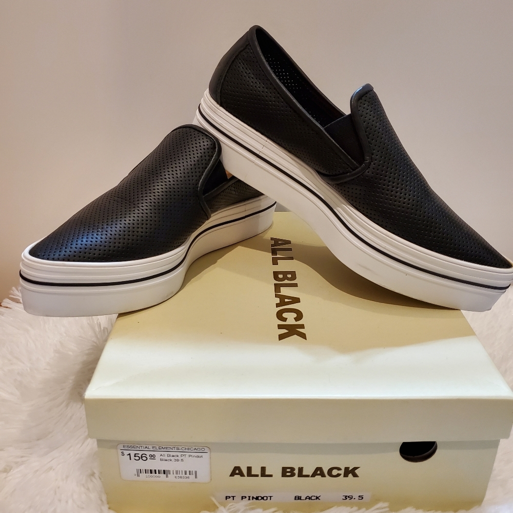 All black loafers